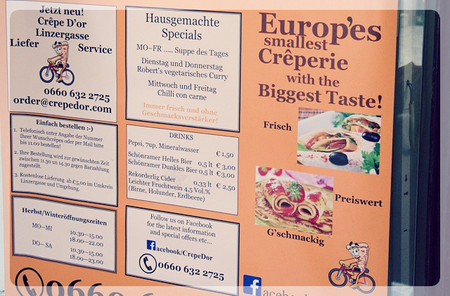 Kleinste Crêperie Europas in Salzburg - Crêpe D&amp;#39;or